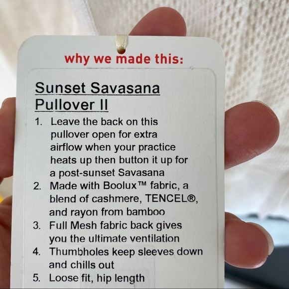 NWT lululemon sunset savasana pullover II - size 8 - Picture 9 of 9